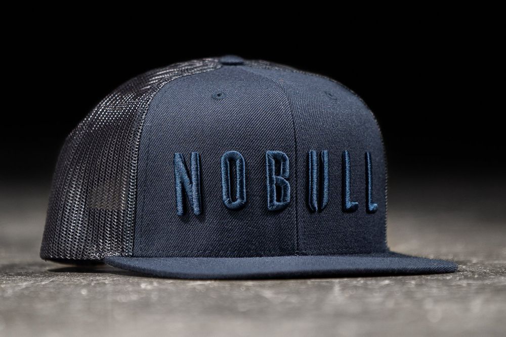 NOBULL Flat-Brim Trucker Hats - Navy - Ireland (1025RGLHS)